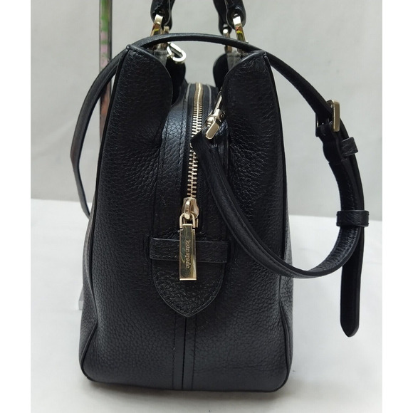 Kate Spade New York Black Leather Double Handles Zipper Closure Satchel Bag - Picture 5 of 16